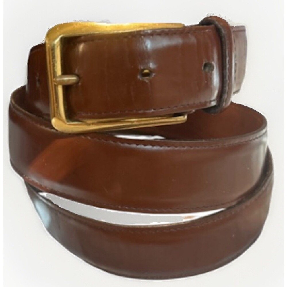 Vtg Coach Men’s Brown Cowhide Leather Belt Sz 42 Brass Handcrafted 3931